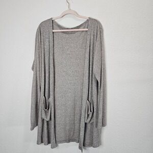 ZYIA Active Cardigan Size XXL Pink Ash‎ Long Line Boyfriend Pockets Sweater